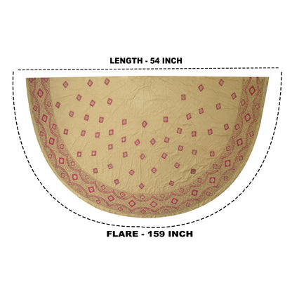 Sanskriti Vintage Golden-Beige Pure Silk Unstitched Lehenga Hand Embroidered