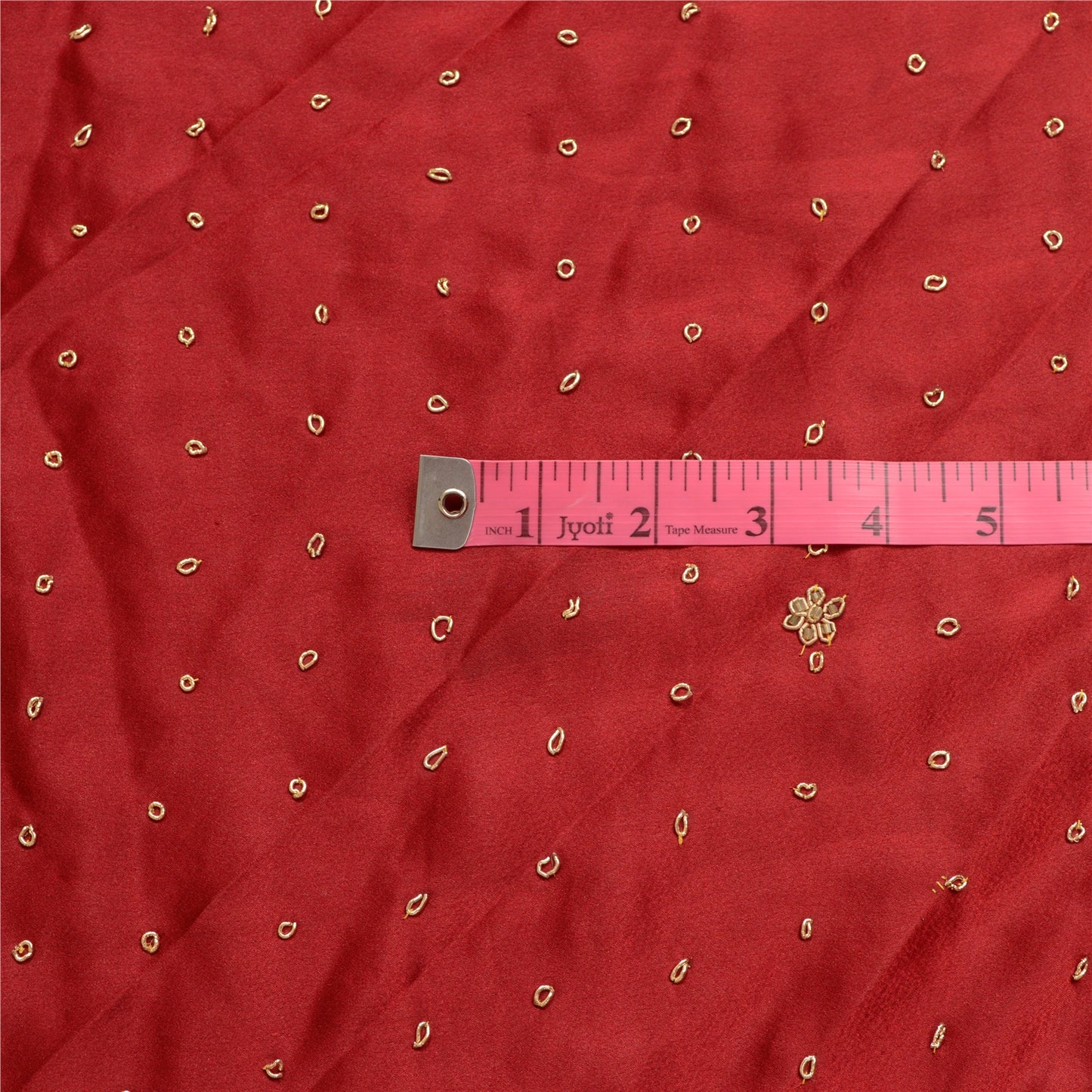 Sanskriti Vintage Dark Red Satin Silk Unstitch Lehenga Hand Embroidered Zardozi