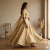 Sanskriti Vintage Golden Beige Art Silk Stitched Lehenga Hand Embroidery Zardozi