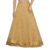 Sanskriti Vintage Golden Net Stitched Lehenga IndiaHand Embroidery Zardozi Dabka