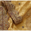 Sanskriti Vintage Golden Net Stitched Lehenga IndiaHand Embroidery Zardozi Dabka