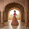Sanskriti Vintage Pink Georgette Stitched Lehenga Hand Embroidery Thread Knotted