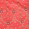 Sanskriti Vintage Peach Georgette Unstitch Lehenga Hand Embroidery Zardozi Stone