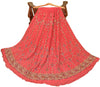 Sanskriti Vintage Peach Georgette Unstitch Lehenga Hand Embroidery Zardozi Stone