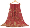 Sanskriti Vintage Red Georgette Unstitched Lehenga Hand Embroidery Zardozi Dabka