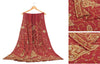 Sanskriti Vintage Red Georgette Unstitched Lehenga Hand Embroidery Zardozi Dabka