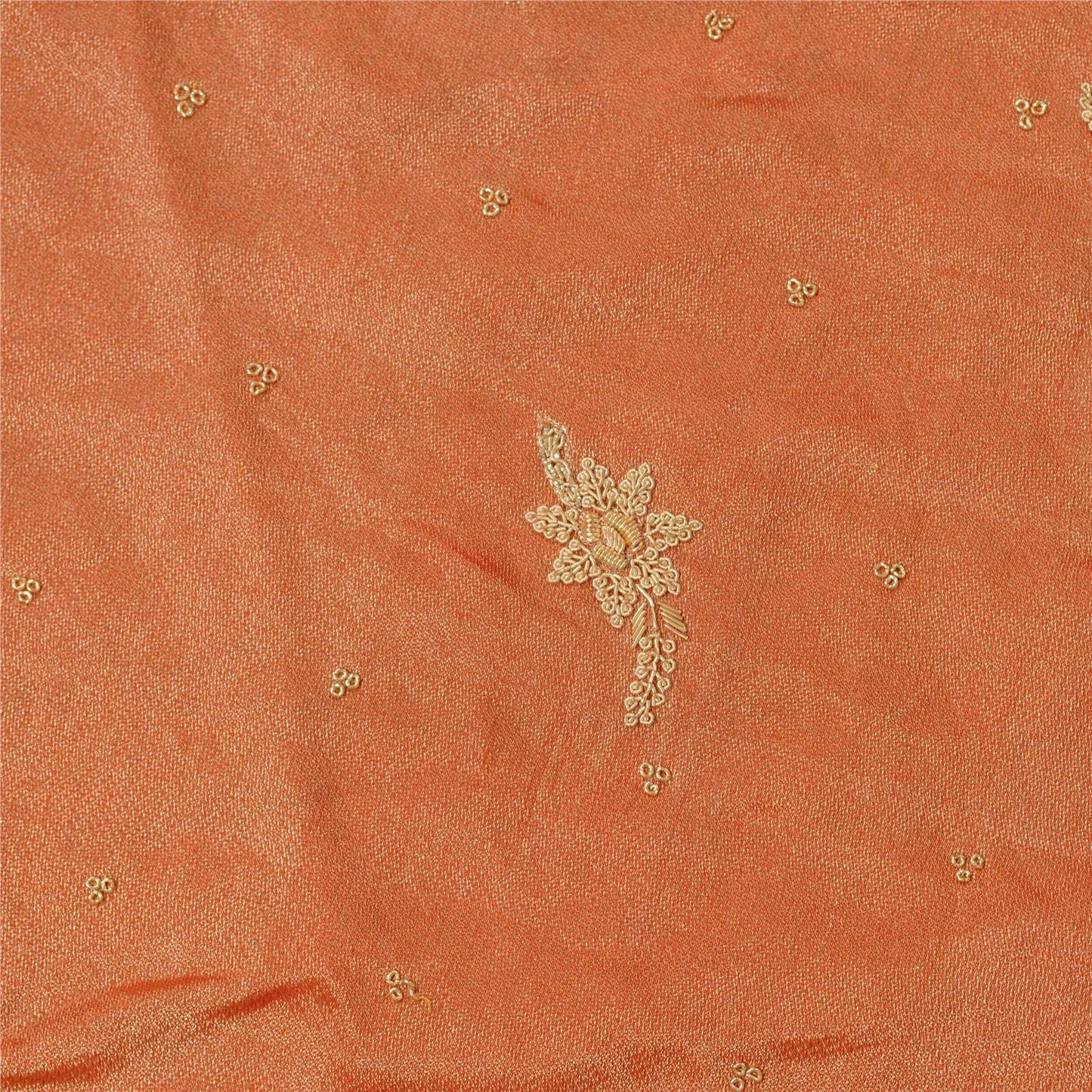 Sanskriti Vintage Orange Pure Silk Unstitched Lehenga Hand Embroidered Zardozi