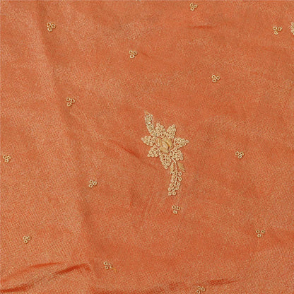 Sanskriti Vintage Orange Pure Silk Unstitched Lehenga Hand Embroidered Zardozi