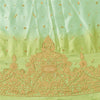 Sanskriti Vintage Blue-Green Art Silk Unstitched Lehenga Hand Embroidery Zardozi