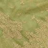 Sanskriti Vintage Green Net Mesh Unstitched Lehenga Hand Embroidery Zardozi Zari