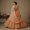 Sanskriti Vintage Peach Pure Silk Unstitched Lehenga Hand Embroidered Zardozi