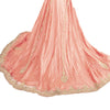 Sanskriti Vintage Peach Net Stitched Lehenga Hand Embroidery Zardozi Sequin Zari