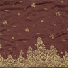 Sanskriti Vintage Maroon Art Silk Unstitched Lehenga Hand Embroidered Zardozi