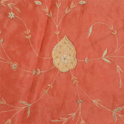 Sanskriti Vintage Red Pure Silk Unstitched Lehenga Hand Embroidered Zardozi Zari