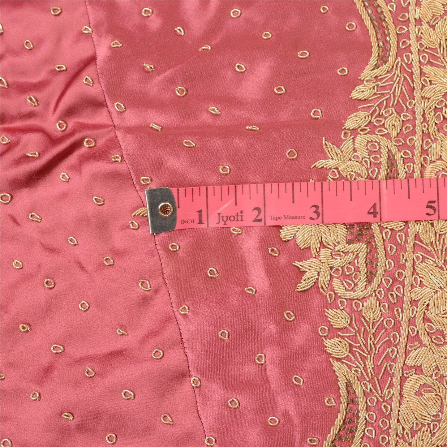 Sanskriti Vintage Pink Artificial Silk Unstitch Lehenga Hand Embroidered Zardozi