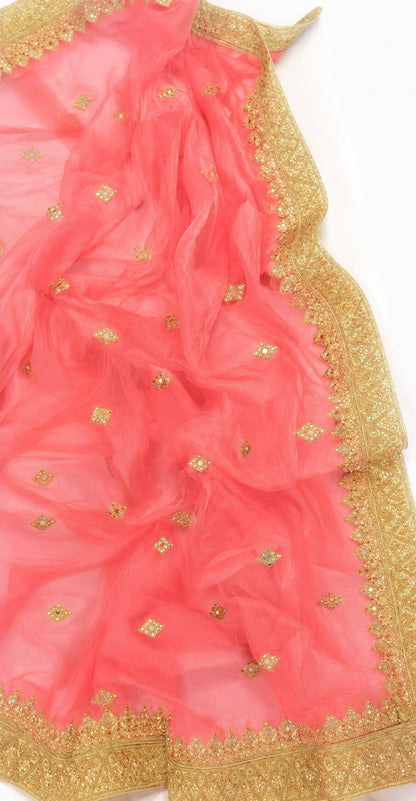 Sanskriti Vintage Green Net Stitched Lehenga Dupatta Set Hand Embroidered Mirror