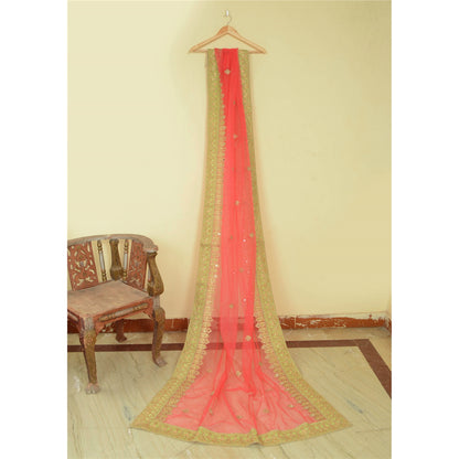 Sanskriti Vintage Green Net Stitched Lehenga Dupatta Set Hand Embroidered Mirror