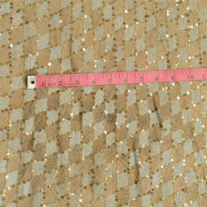 Sanskriti Vintage Golden Stitched Lehenga Indian Hand Embroidered Zardozi Zari