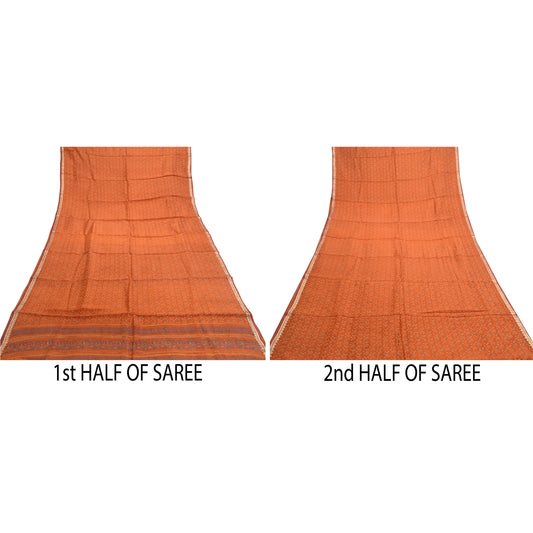 Sanskriti Vintage Saree Assorted Fabric 100% Pure Silk Floral Printed Decor