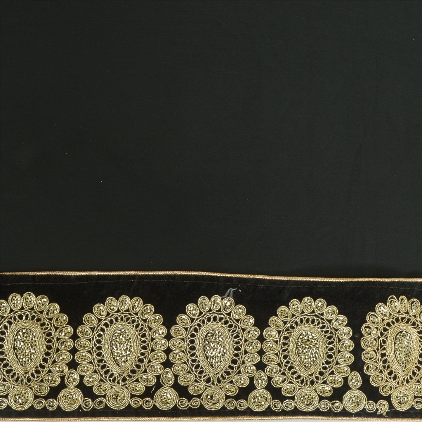 Sanskriti Embroidered Dress Border 1 YD Trim Ribbon Black Craft Decor Lace