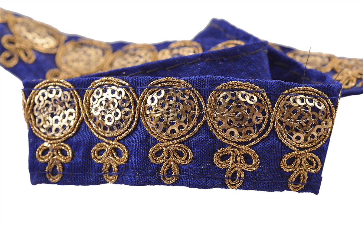 Sanskriti Broderet Kjole Indisk Kant 1 Yard Kant Bånd Håndværk Blonde Pailletter