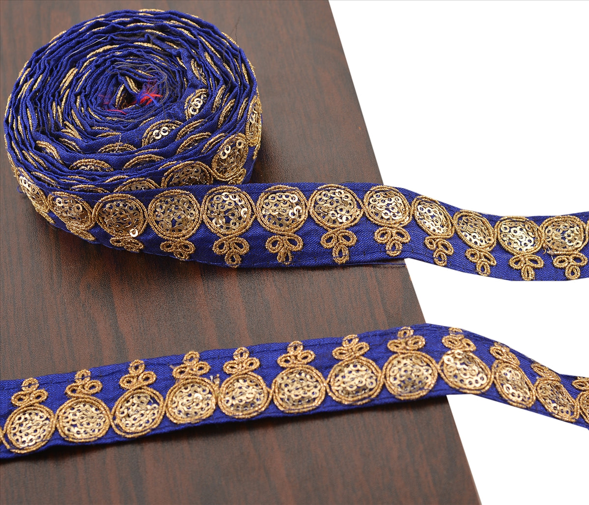 Sanskriti Broderet Kjole Indisk Kant 1 Yard Kant Bånd Håndværk Blonde Pailletter