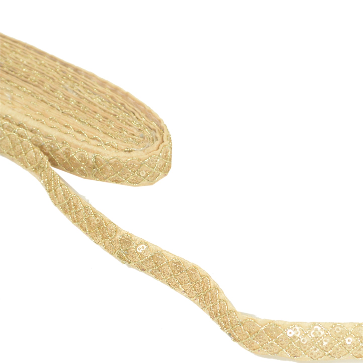 Sanskriti Indian Embroidered Prom Dress Border 1 YD Trim Golden Craft Lace