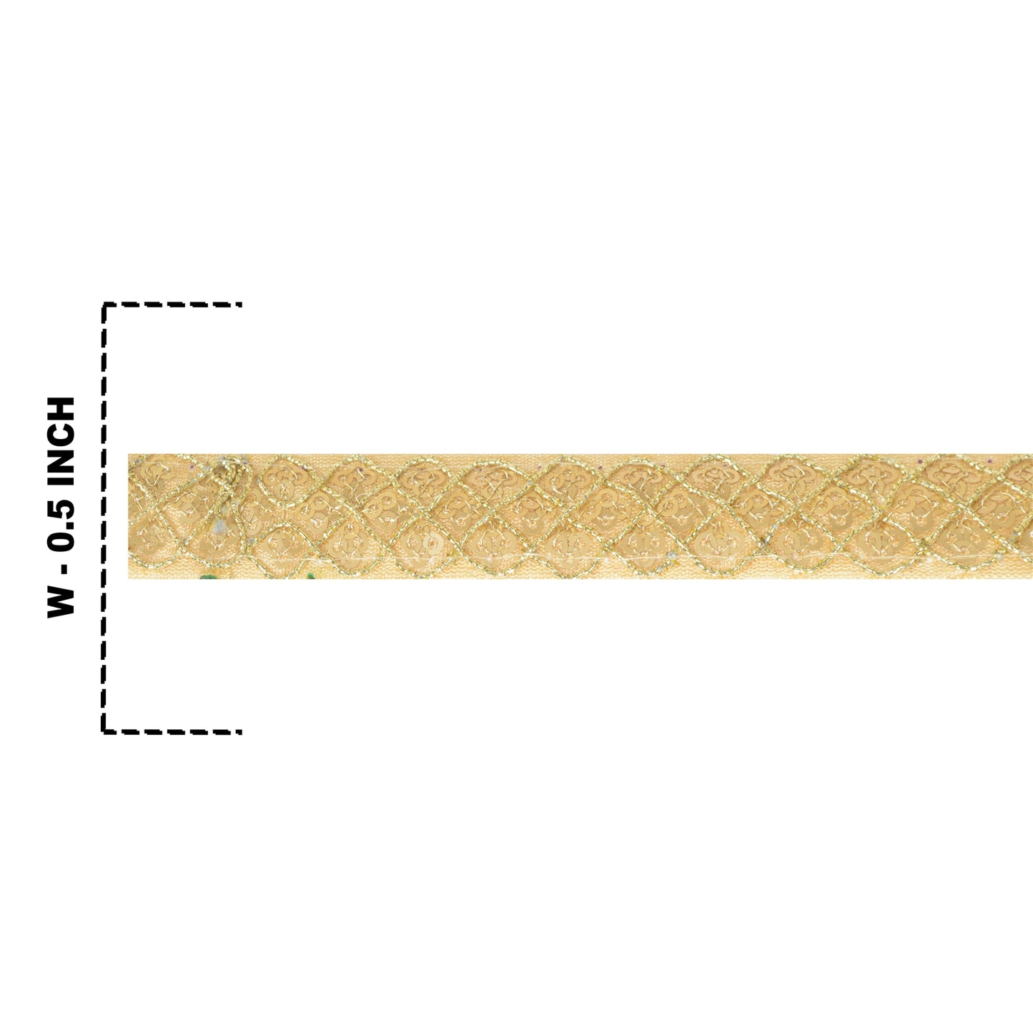 Sanskriti Indian Embroidered Prom Dress Border 1 YD Trim Golden Craft Lace