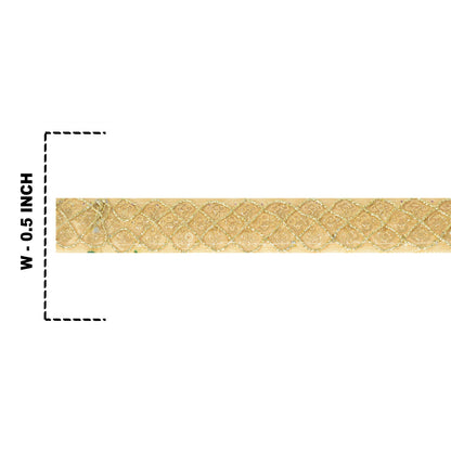 Sanskriti Indian Embroidered Prom Dress Border 1 YD Trim Golden Craft Lace