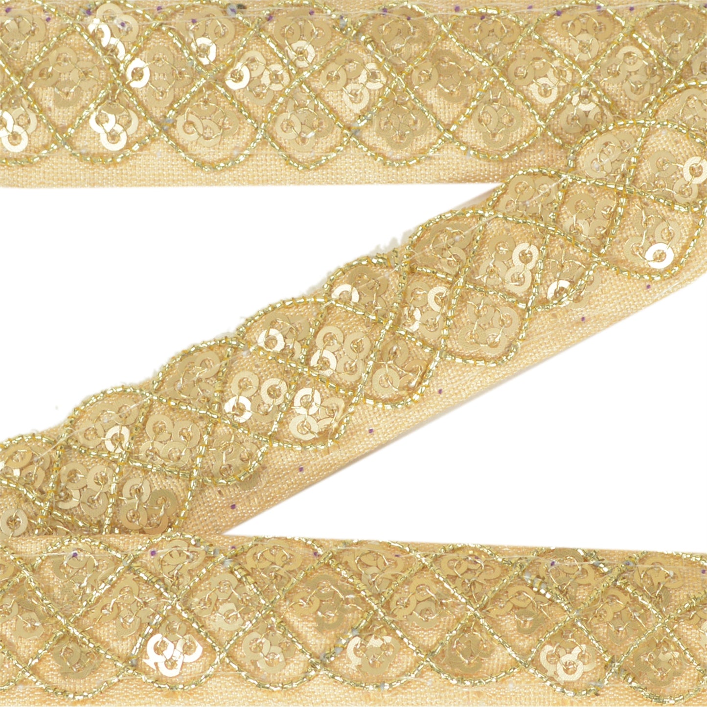 Sanskriti Indian Embroidered Prom Dress Border 1 YD Trim Golden Craft Lace