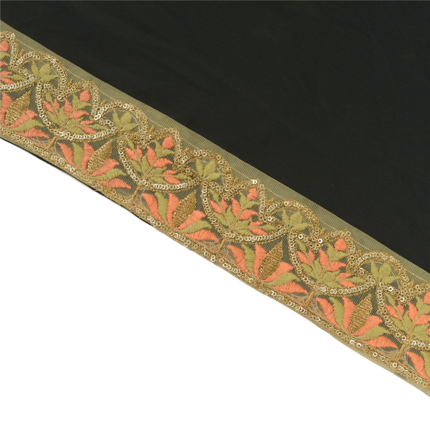 Sanskriti Indian Embroidered Prom Dress Border 1 YD Trim Beige Craft Decor Lace