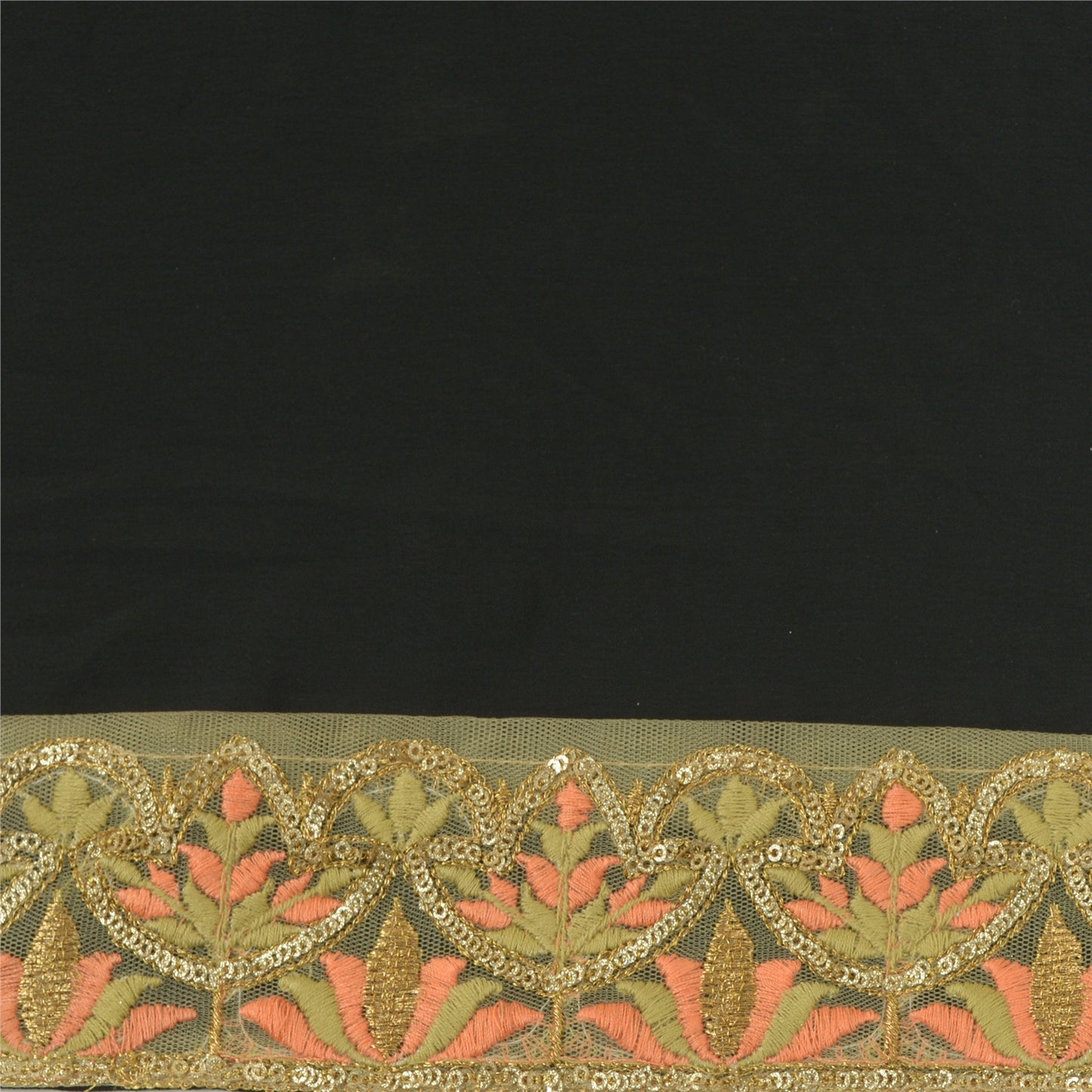 Sanskriti Indian Embroidered Prom Dress Border 1 YD Trim Beige Craft Decor Lace