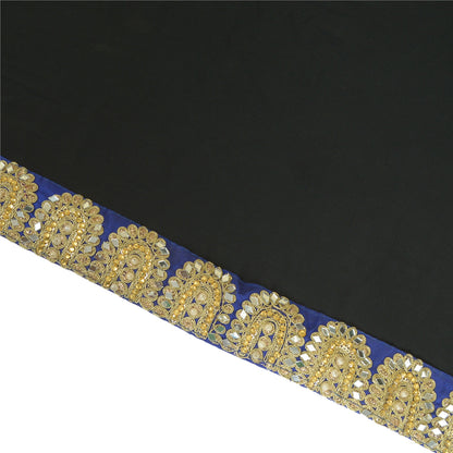 Sanskriti Hand Beaded Prom Dress Border 1 YD Trim Purple Craft Lace Mirror Work