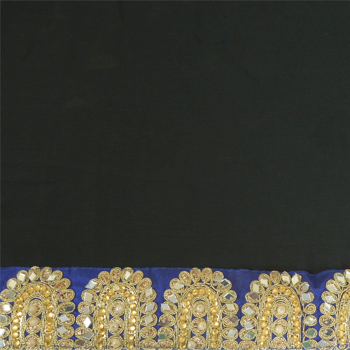 Sanskriti Hand Beaded Prom Dress Border 1 YD Trim Purple Craft Lace Mirror Work