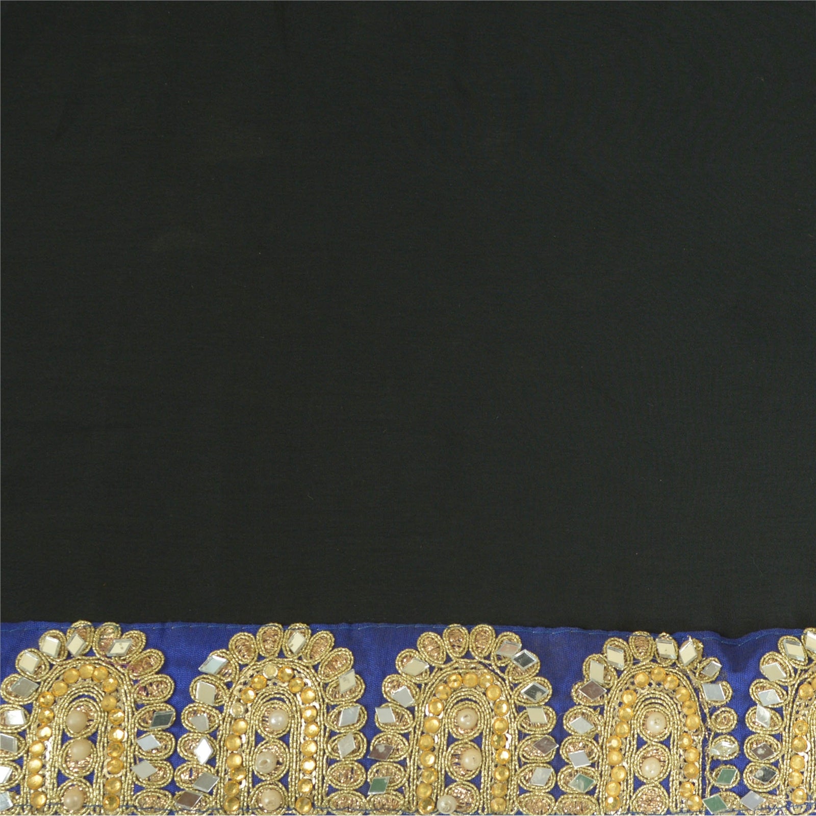 Sanskriti Hand Beaded Prom Dress Border 1 YD Trim Purple Craft Lace Mirror Work