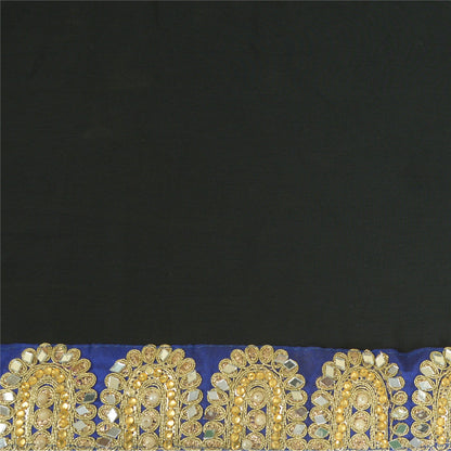 Sanskriti Hand Beaded Prom Dress Border 1 YD Trim Purple Craft Lace Mirror Work