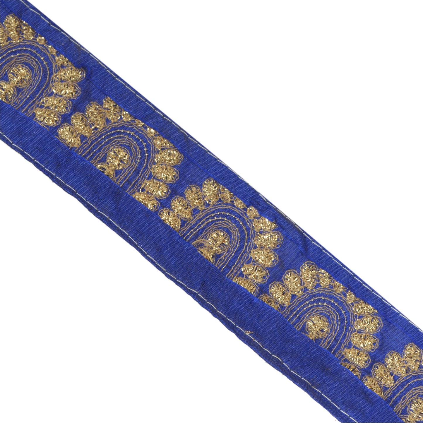 Sanskriti Hand Beaded Prom Dress Border 1 YD Trim Purple Craft Lace Mirror Work