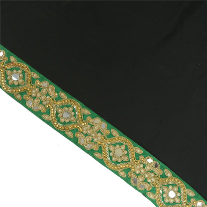Sanskriti Hand Beaded Prom Dress Border 1 YD Trim Green Craft Lace Pearl Beads