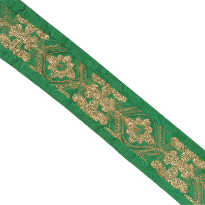 Sanskriti Hand Beaded Prom Dress Border 1 YD Trim Green Craft Lace Pearl Beads