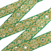 Sanskriti Hand Beaded Prom Dress Border 1 YD Trim Green Craft Lace Pearl Beads
