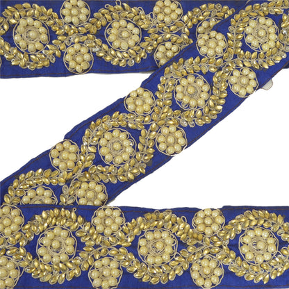 Sanskriti Hand Beaded Prom Dress Border 1 YD Trim Black Craft Pearl Beads Lace