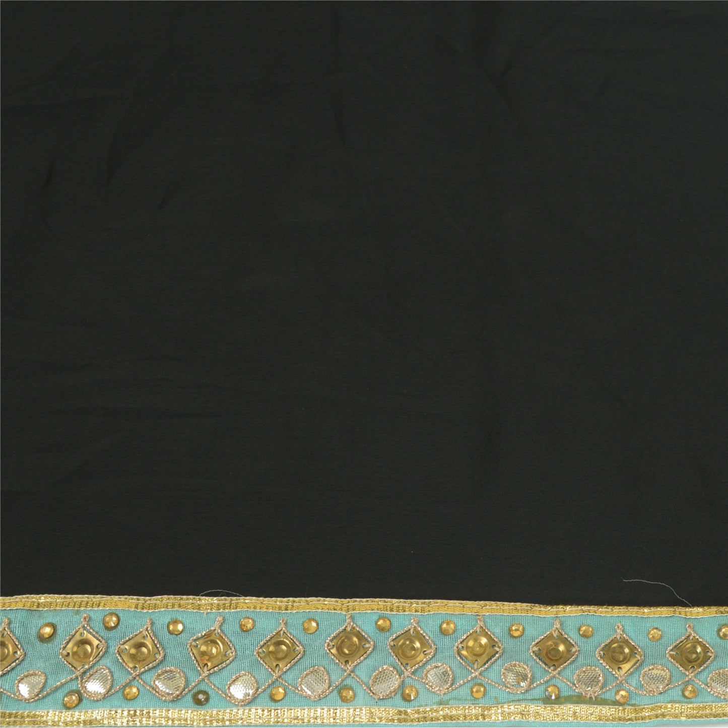 Sanskriti Indian Embroidered Prom Dress Border 1 YD Trim Blue Craft Lace