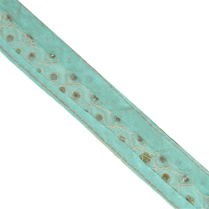 Sanskriti Indian Embroidered Prom Dress Border 1 YD Trim Blue Craft Lace