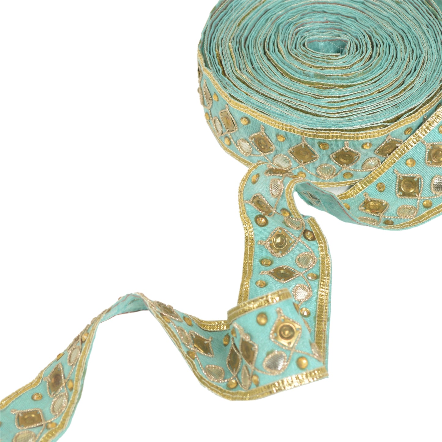 Sanskriti Indian Embroidered Prom Dress Border 1 YD Trim Blue Craft Lace