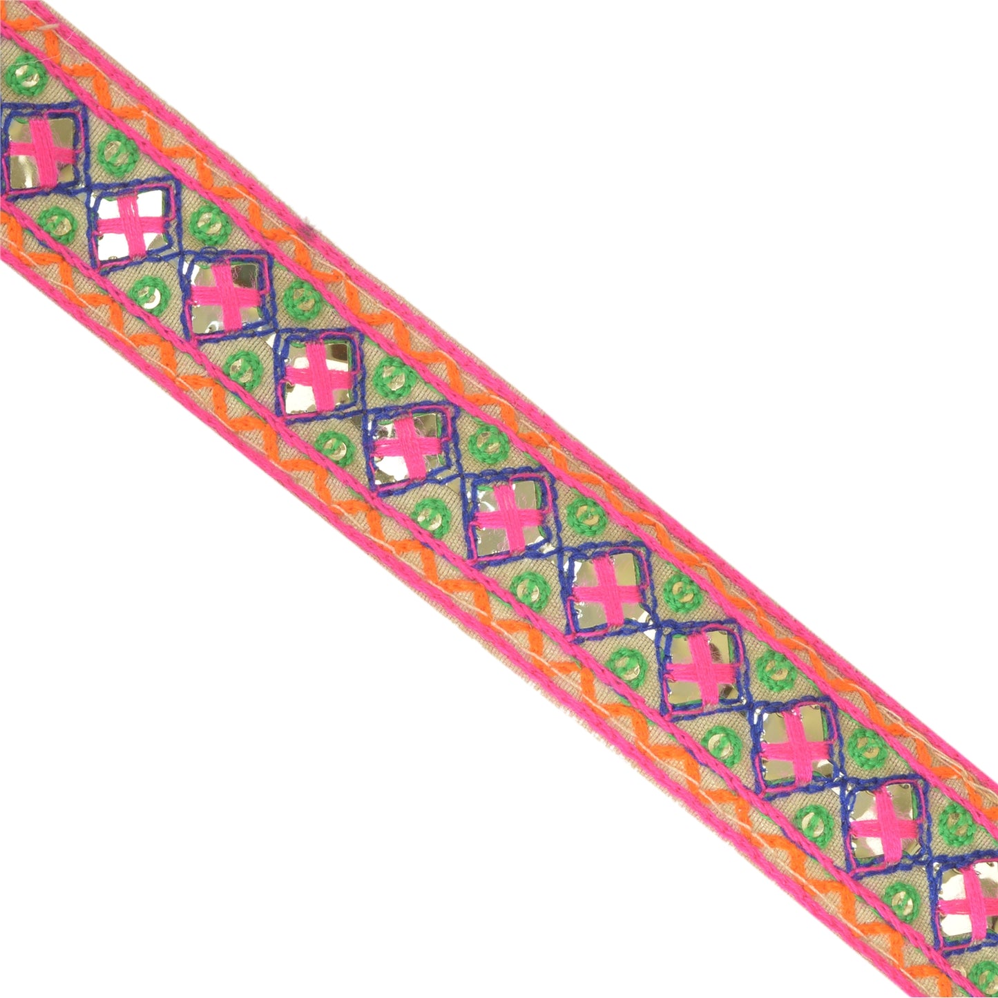 Sanskriti Indian Embroidered Prom Dress Border 1 YD Trim Cream Craft Lace