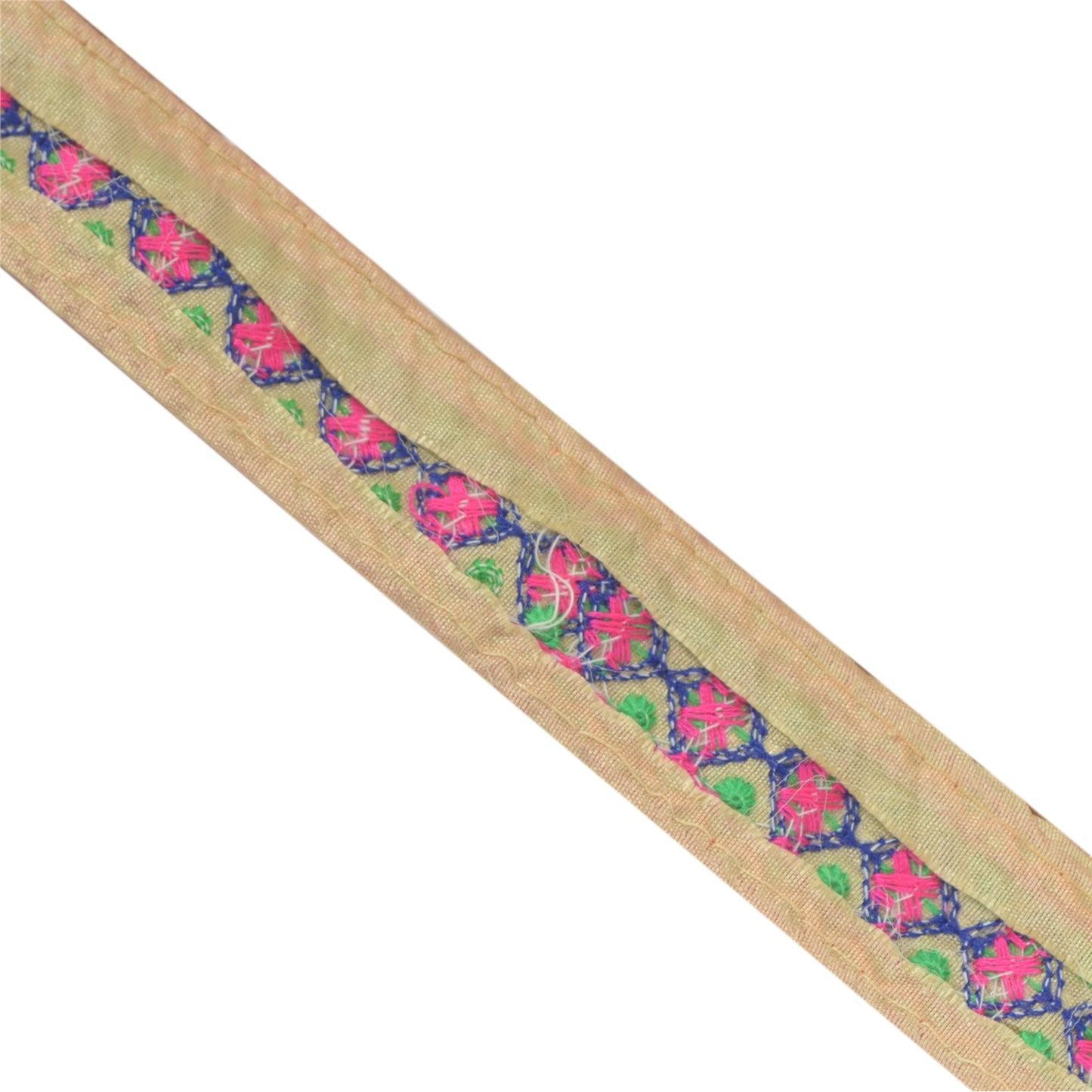 Sanskriti Indian Embroidered Prom Dress Border 1 YD Trim Cream Craft Lace