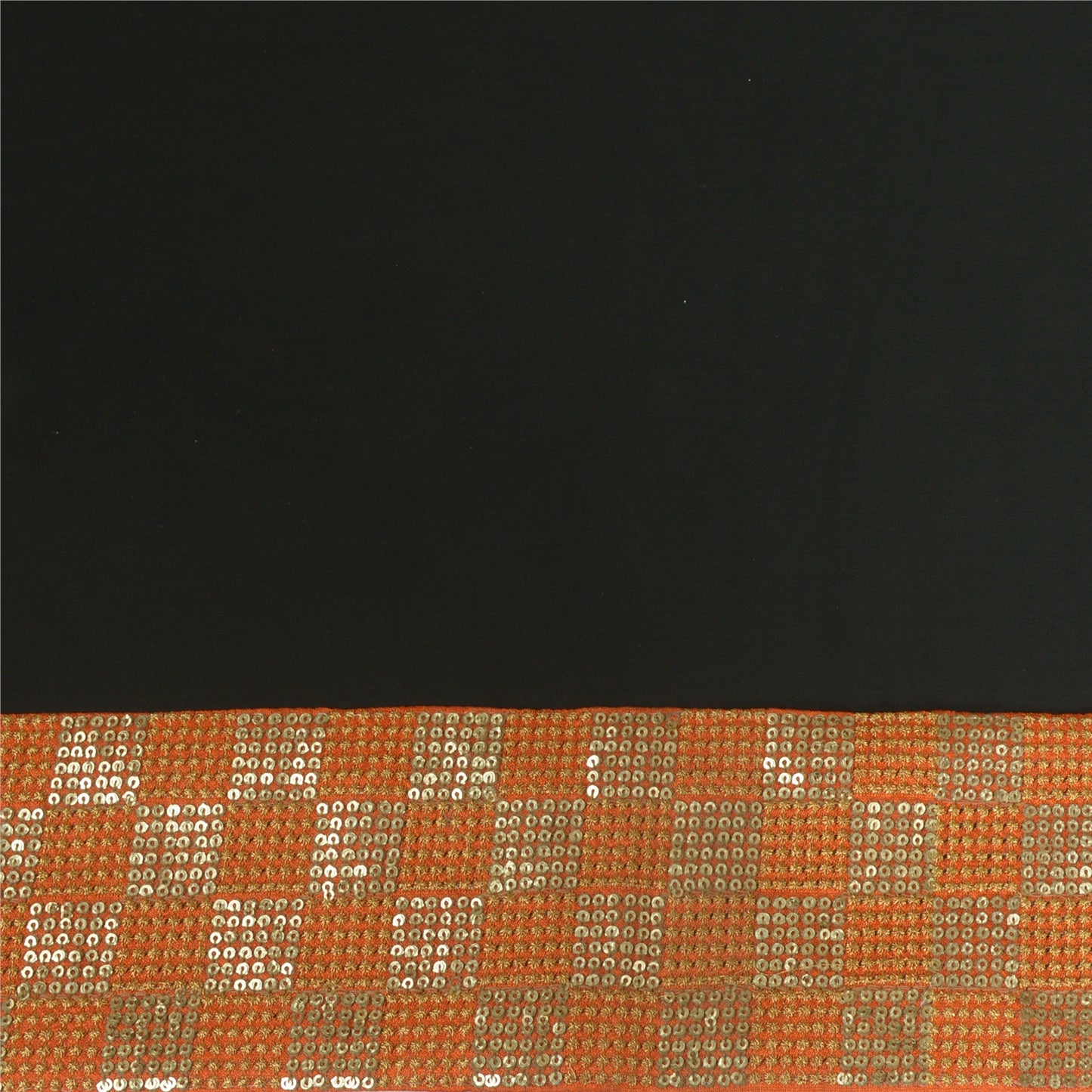 Sanskriti Indian Sparkle Embroidered Border 1 YD Trim Ribbon Orange Craft Lace