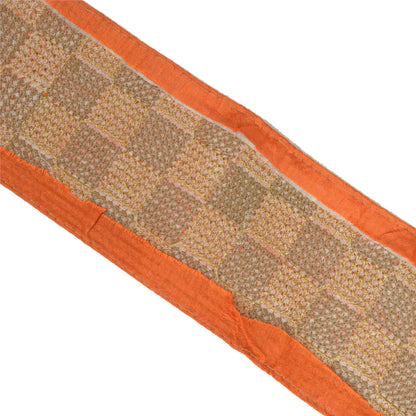 Sanskriti Indian Sparkle Embroidered Border 1 YD Trim Ribbon Orange Craft Lace