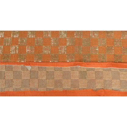 Sanskriti Indian Sparkle Embroidered Border 1 YD Trim Ribbon Orange Craft Lace