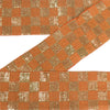 Sanskriti Indian Sparkle Embroidered Border 1 YD Trim Ribbon Orange Craft Lace